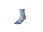 Blauer Socken mit Elsa aus Die Eiskönigin und Schneeflocken.