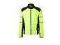 Neon-gelbe und schwarze Sport-Steppjacke mit reflektierenden Streifen