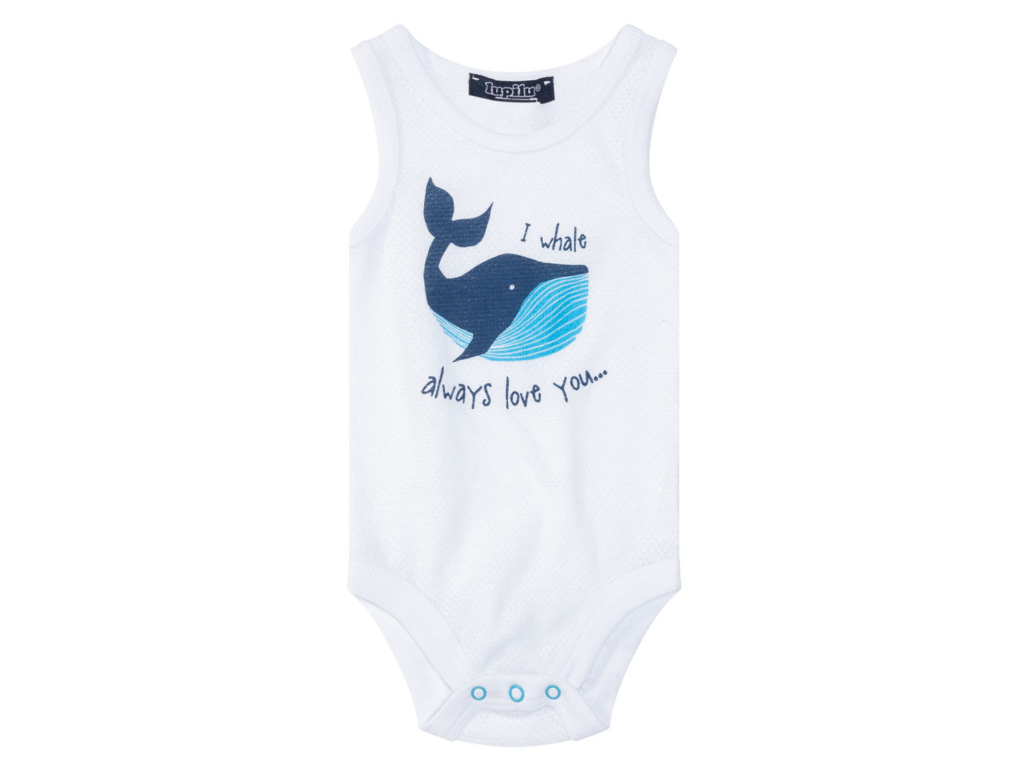 LUPILU® Baby Bodies (weiß/blau, 50/56) – Bild 2 von 4