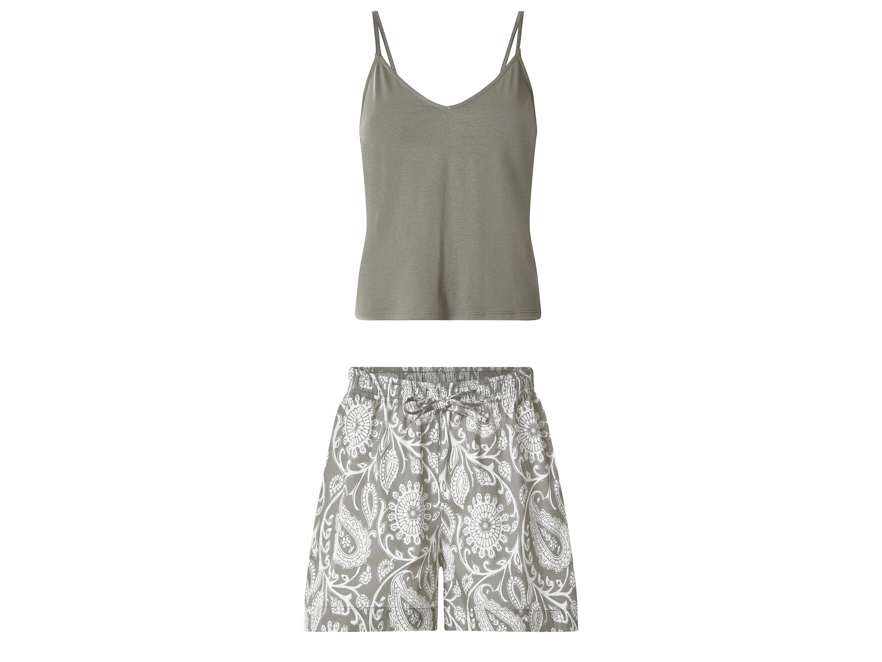 ESMARA® Damen Pyjama (Grün, XS(32/34))