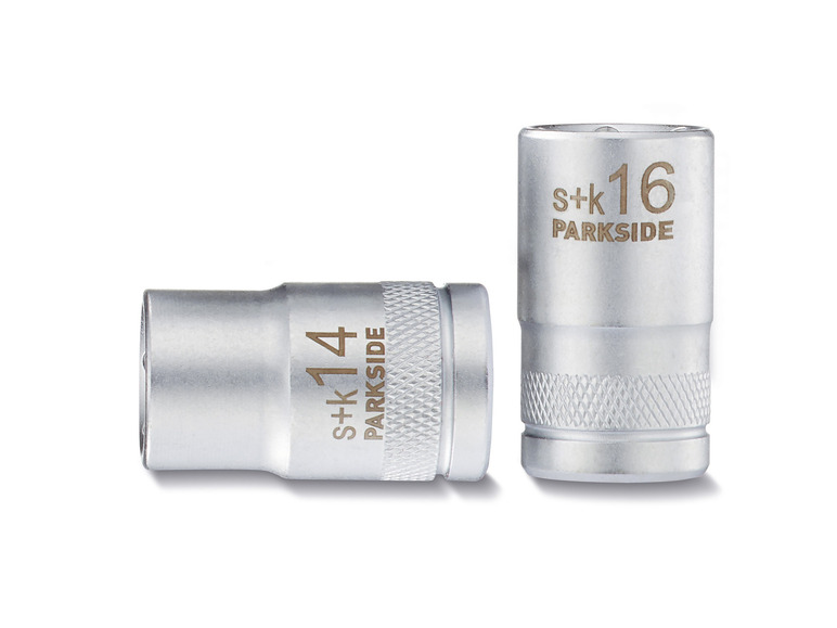 Zwei Parkside Steckschlüssel, Größe 14 und 16.