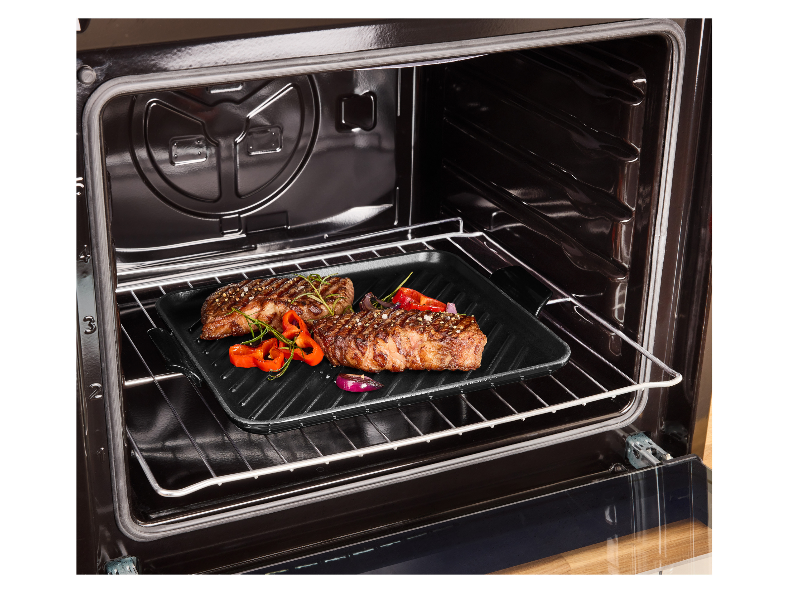 SILVERCREST® Premium-Gusseisenpizzaplatte Ø 31 cm Premium-Gusseisengrillplatte L 36,0 x B 26,0 cm (grillplatte/schwarz) – Bild 4 von 4