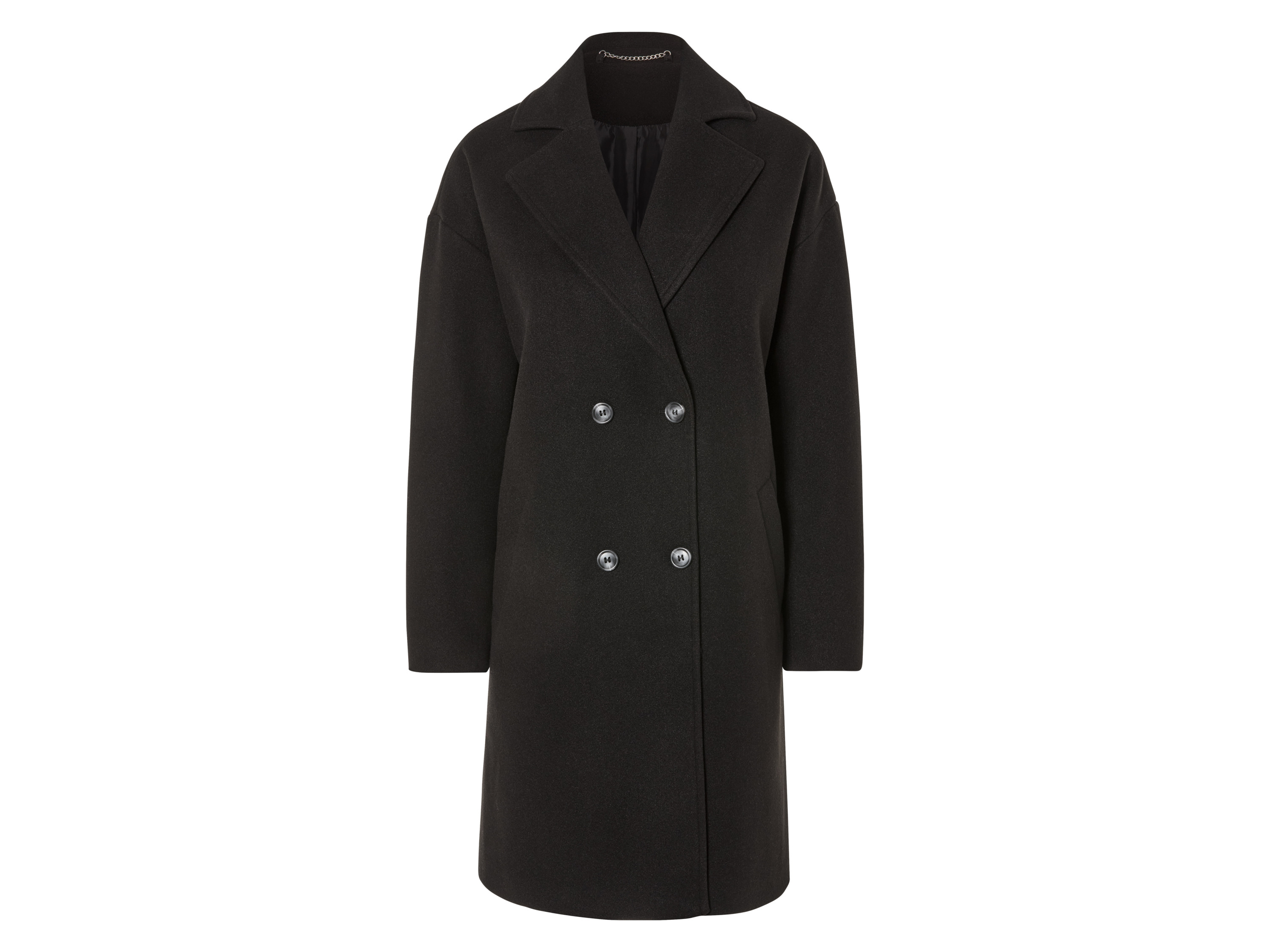 esmara® Damen Mantel Wolloptik (Schwarz, 44) | 04335754095955