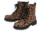 Kinderstiefel mit Leopardenmuster, schwarzen Schnürsenkeln und Reißverschluss