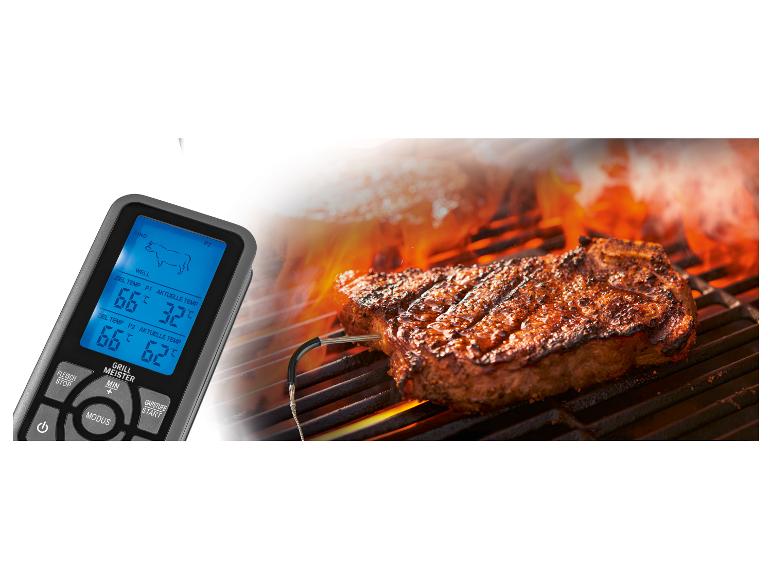 Grillthermometer mit Steak auf dem Grill