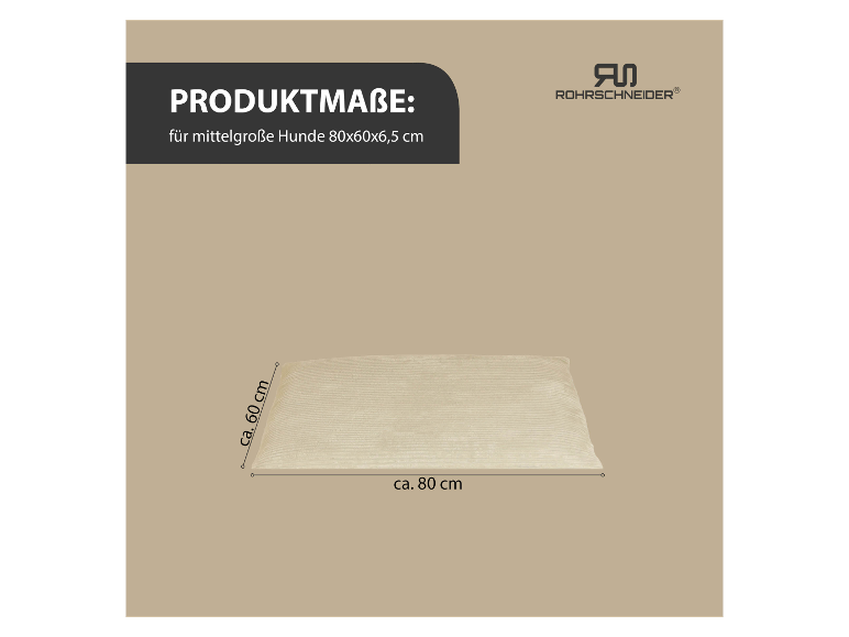 Rohrscheider Kissen für mittelgroße Hunde (80x60x6,5 cm).