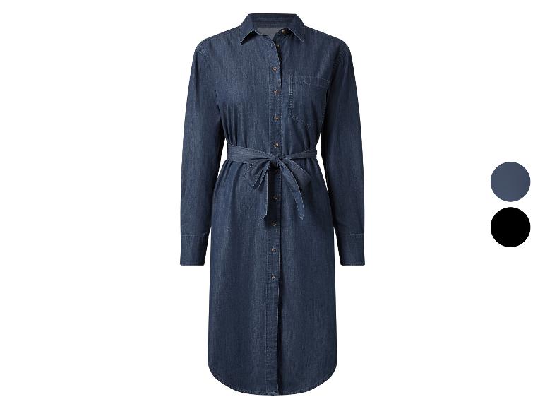Trendiges Jeans-Hemdkleid mit Gürtel, zwei Farben erhältlich.