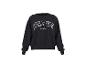 Schwarzes Sweatshirt mit weißem Text „PARIS AIMÉE“