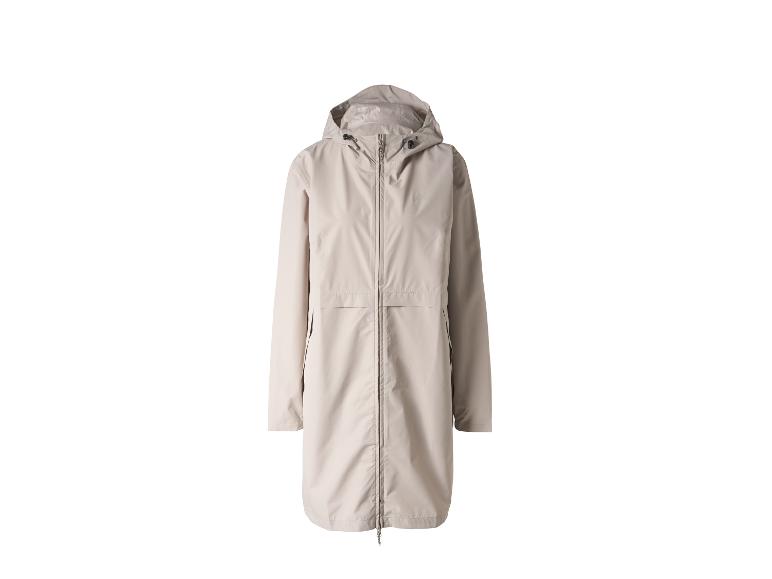 Beiger Kapuzen-Regenmantel für Damen