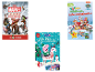 Drei verschiedene Kinder-Adventskalender mit Minibüchern, mit Superhelden-, Peppa Wutz- und Paw Patrol-Themen.