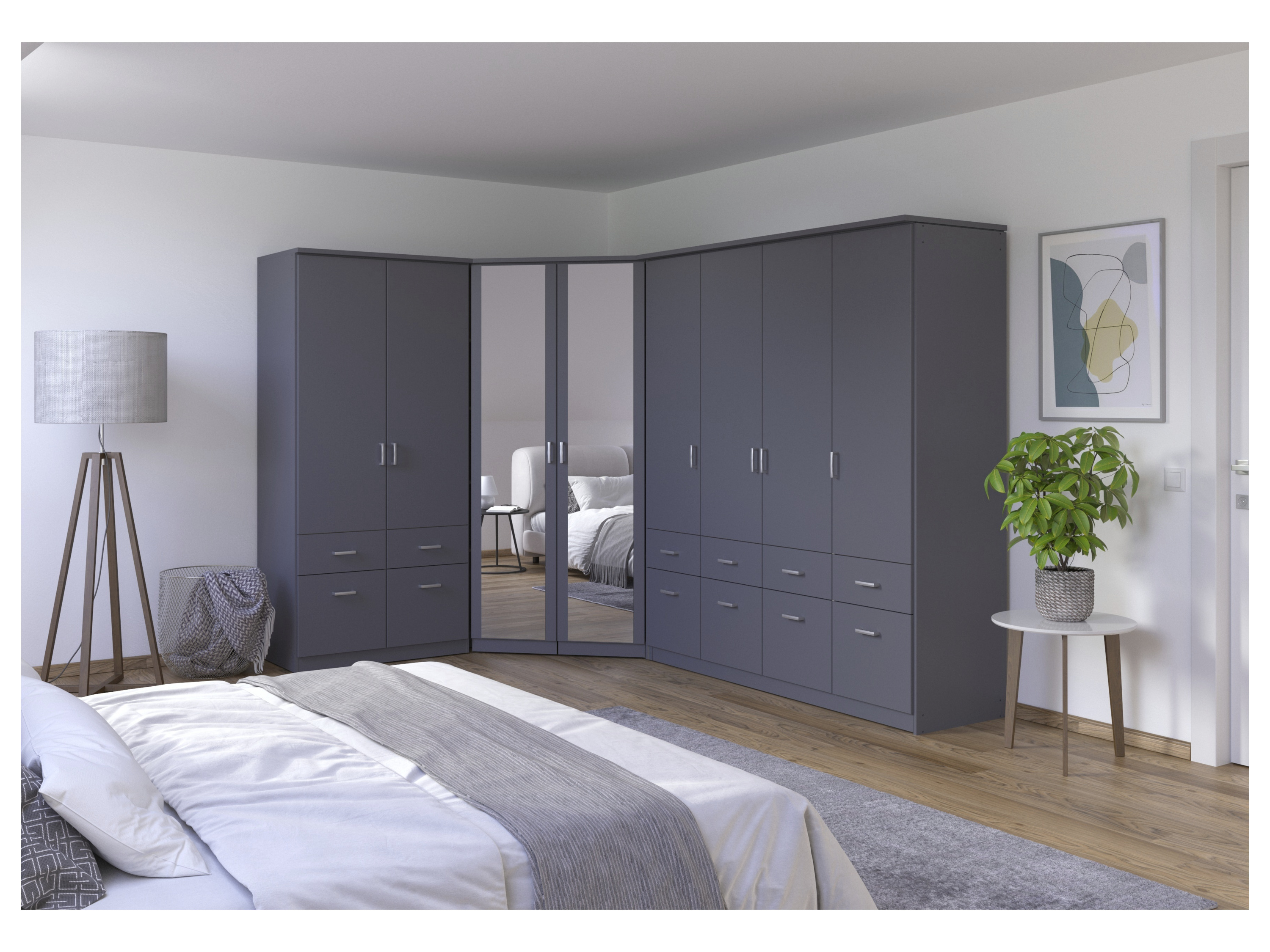 RAUCH BLUE Eckschranklösung Bremen (8-türig, graumetallic) – Bild 2 von 4