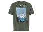 Olivengrünes Ocean Air Surf Club T-Shirt mit Wellenprint.