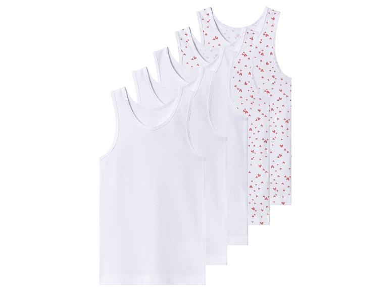 Set aus 6 Unterhemden, 3 weiße und 3 mit Herzmuster