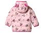 Rosa Kinder-Pufferjacke mit Minnie Maus-Print und Punkten