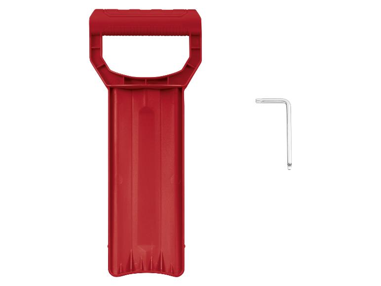 Roter Spatengriff und Inbusschlüssel.