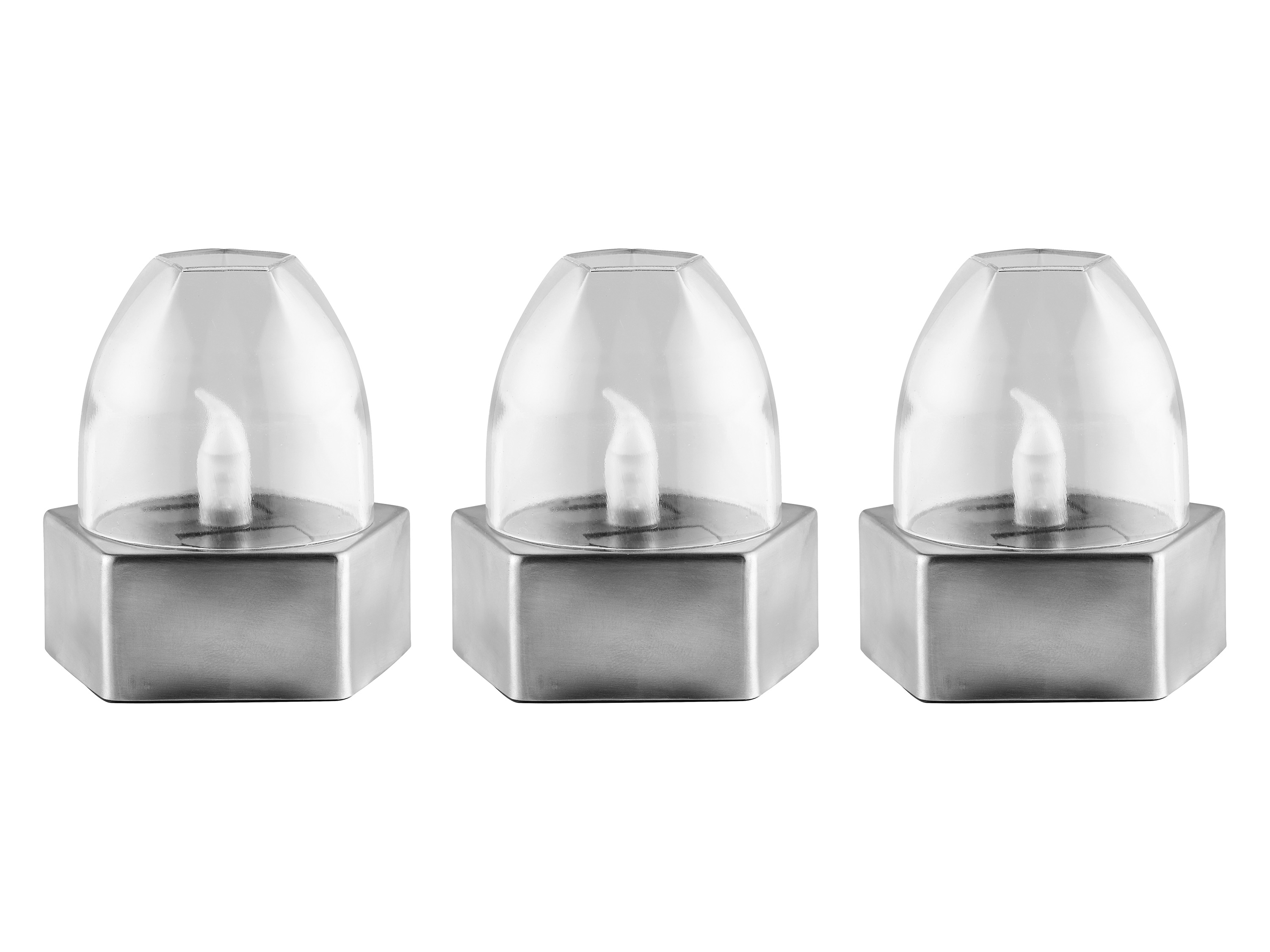 LIVARNO home LED Solarleuchte 3er Dunkelgrau/ Silber (Solar LED Lampe 3er Set) | 04334036097809