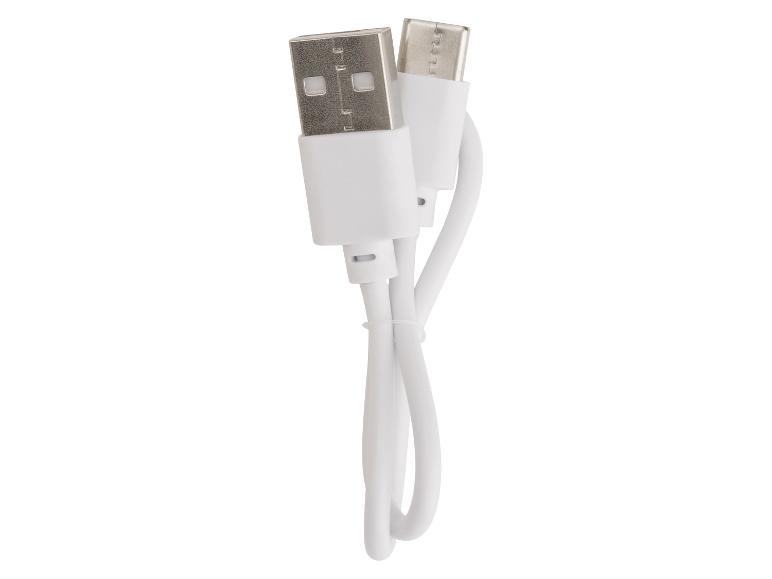 Weißes USB-Kabel mit USB-A- und USB-C-Anschlüssen