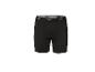 Schwarze Boxershorts mit elastischem Bund und grauem Muster.