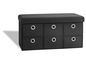 Schwarze Aufbewahrungsbank mit sechs Schubladen.