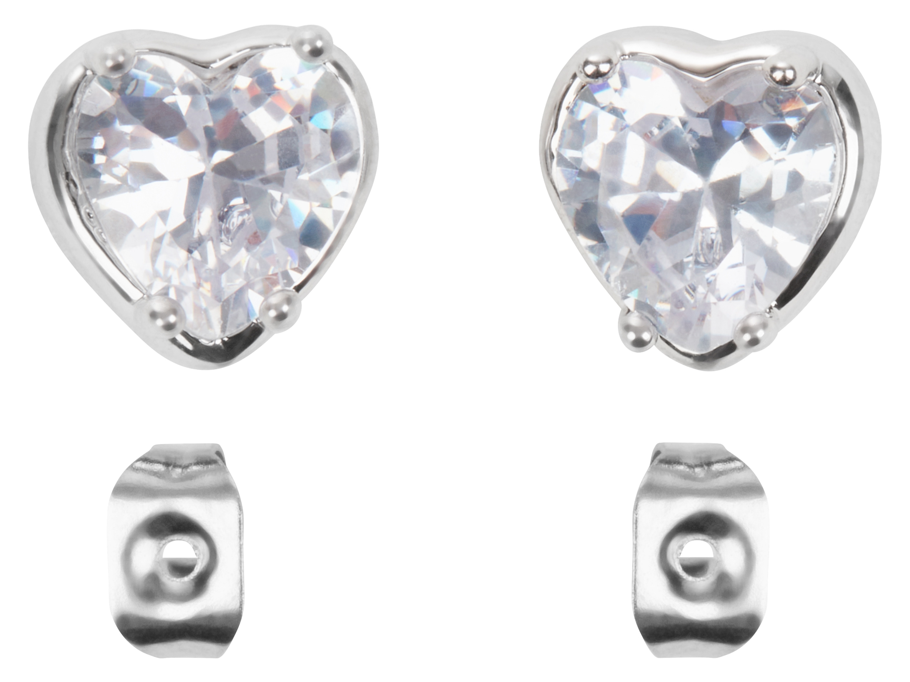 Steel art Heideman Ohrringe (Ohrstecker Herz, Silber)““ | jeder Ring ist sorgfältig mit einer Reihe funkelnder Kristalle besetzt