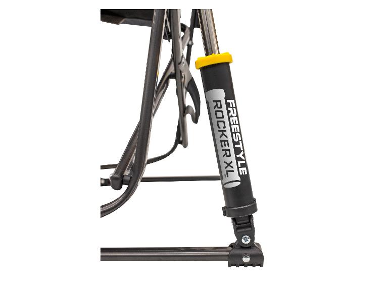 Die Unterseite eines Freestyle Rocker XL Stuhls mit Schaukelmechanismus.