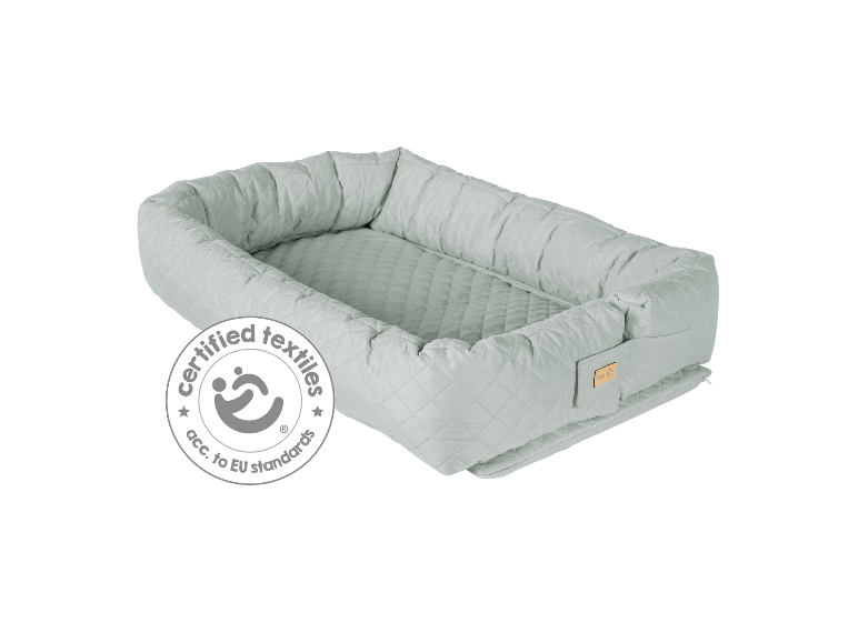 Roba gestepptes Baby Nest in Mintgrün, EU-zertifiziert.