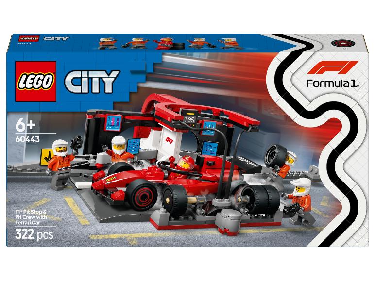 LEGO City F1 Boxenstopp & Boxencrew mit Ferrari Auto Set.
