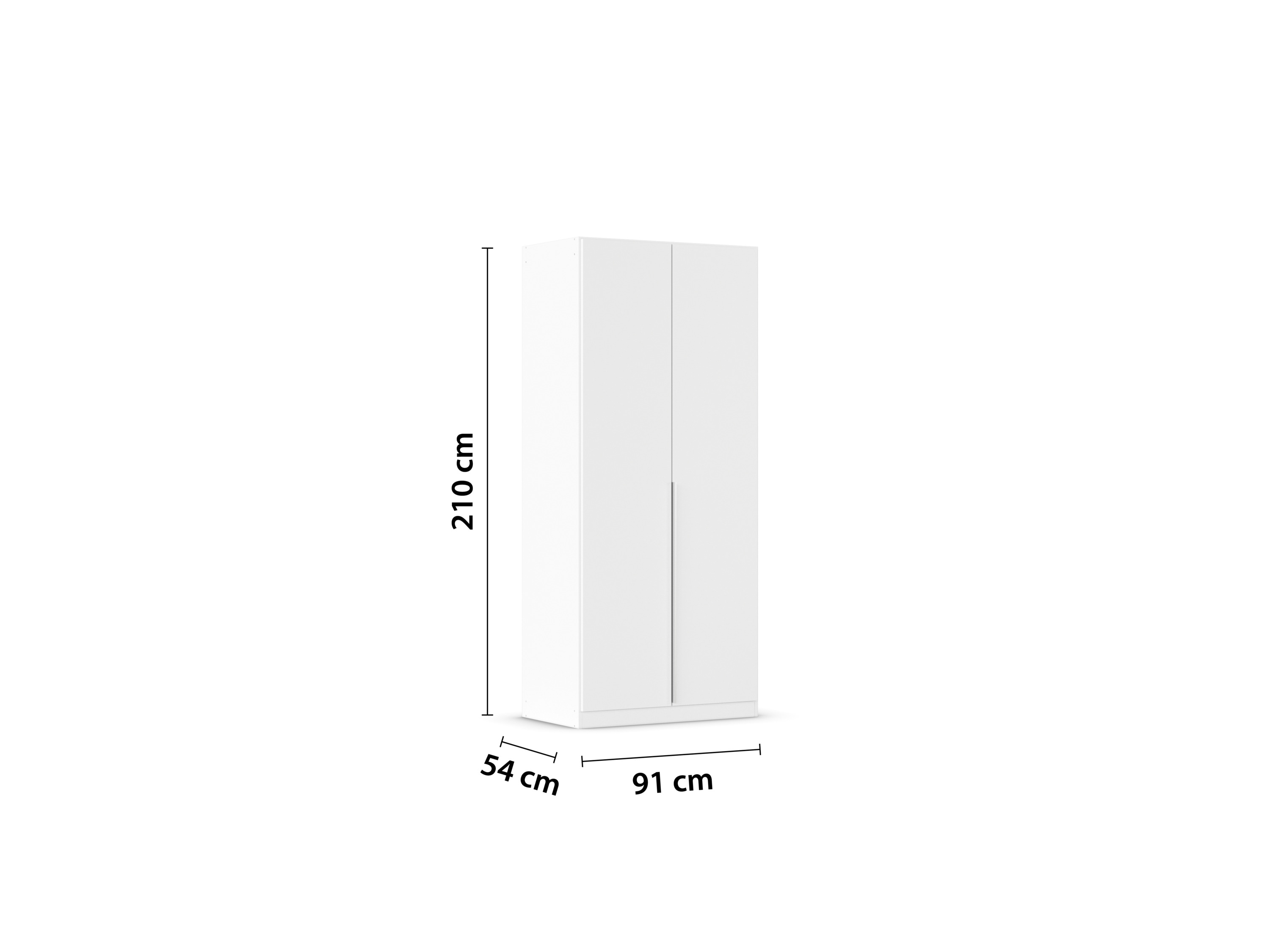 Thumbnail - rauch ORANGE Drehtürenschrank Alabama (Premium-Zubehör, Weiß, Griffe Alufarben, 91 x 210 cm)