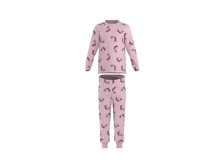 Rosa Kinderpyjama mit Einhorn-Aufdruck.