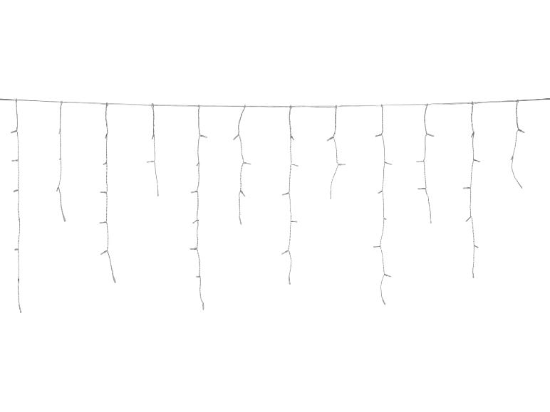 Weiße Weihnachts-Lichterkette mit Eiszapfen-Lichtern.