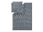 Bettbezug- und Kissen-Set mit blau-grauem Blumenmuster.