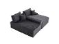 Graues Cord-Modulsofa mit Kissen, passend für das Wohnzimmer.