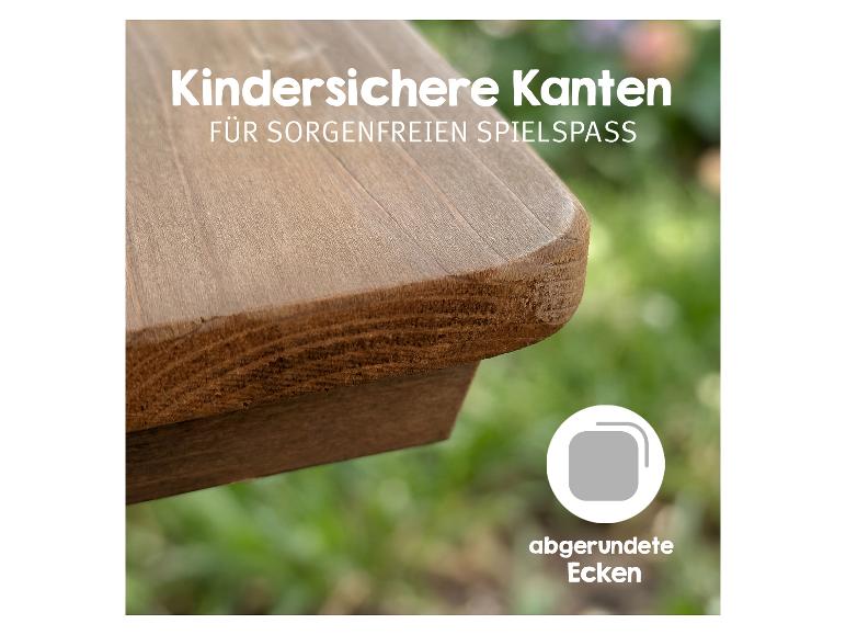 Kindersichere Kanten für sorgenfreien Spielspaß, mit abgerundeten Ecken.