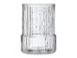 Transparente gerippte Glasvase in zylindrischer Form mit leicht schmalerer Basis