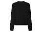 Schwarzer Damen-Langarmpullover mit Lochmuster