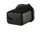 Schwarzes Wandladegerät mit USB-A und USB-C (PD20W) Anschlüssen