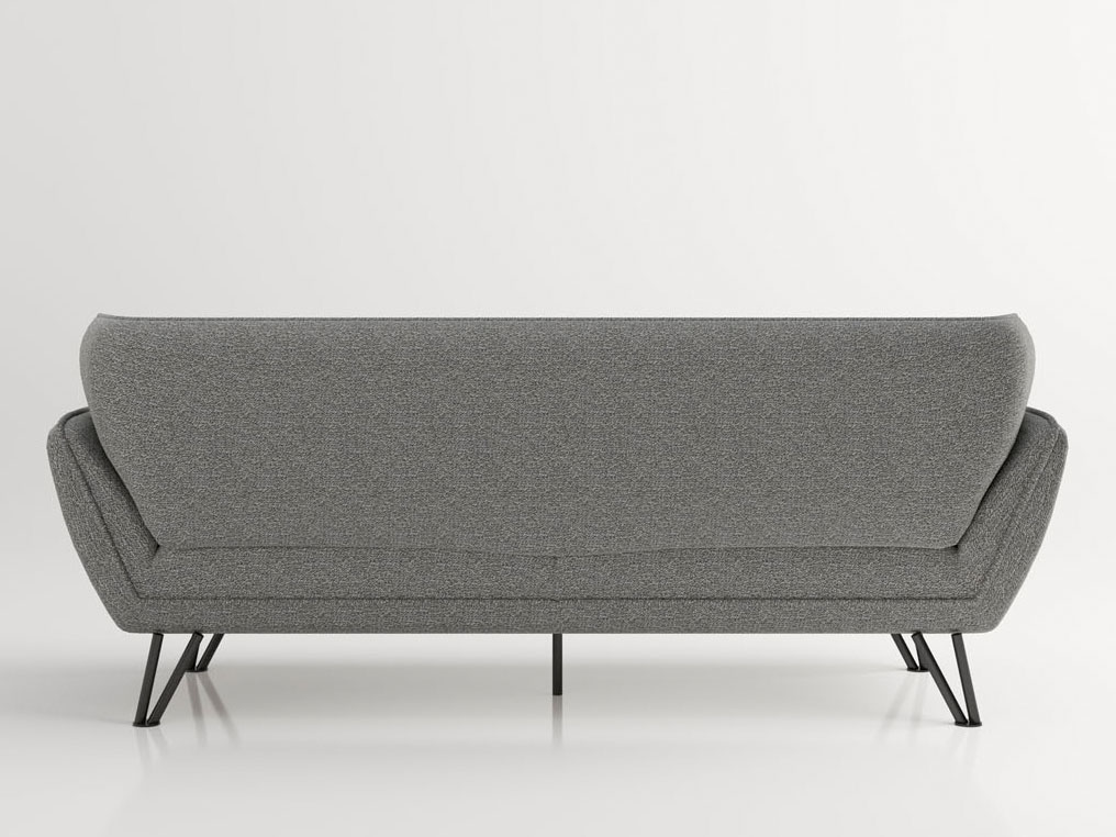 Thumbnail - Phoenix Medina Schlafsofa, 3-Sitzer, mit Arm- und Rückenlehne, inkl Kissen,Metallfüsse schwarz matt (Grau)""