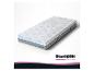 Dunlopillo Balance Matratze mit weißem, gemustertem Bezug und blauer Umrandung