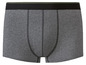 Graue Boxershorts mit schwarzem Bund.