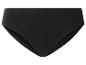 Schwarze Baumwoll-Damenunterhose mit elastischem Bund und hohem Beinausschnitt.
