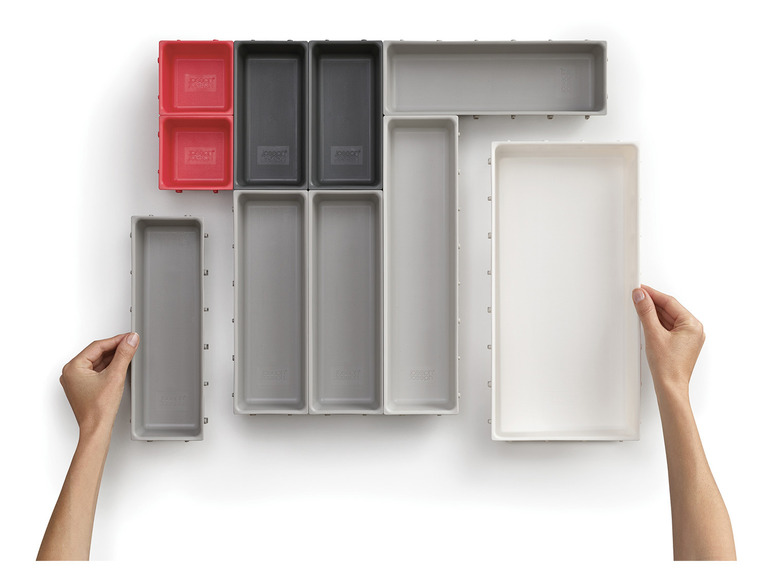 Gehe zu Vollbildansicht: Joseph Joseph Duo Blox™ 10-teiliges Schubladen-Besteckeinsatz Set - Grau/Rot - Bild 3