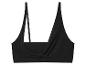 Schwarzer gerippter Sport-BH mit einem Träger und Wickeldesign