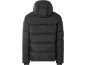 Herren-Steppjacke in Schwarz mit Kapuze, Rückansicht.