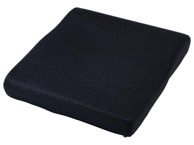 Schwarzes, atmungsaktives Mesh-Sitzkissen.
