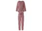 Zweiteiliger rosa Pyjama-Set mit Langarmshirt und Hose.