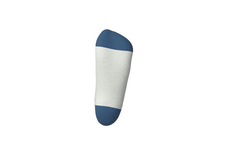 Einzelner Socken in Weiß und Blau