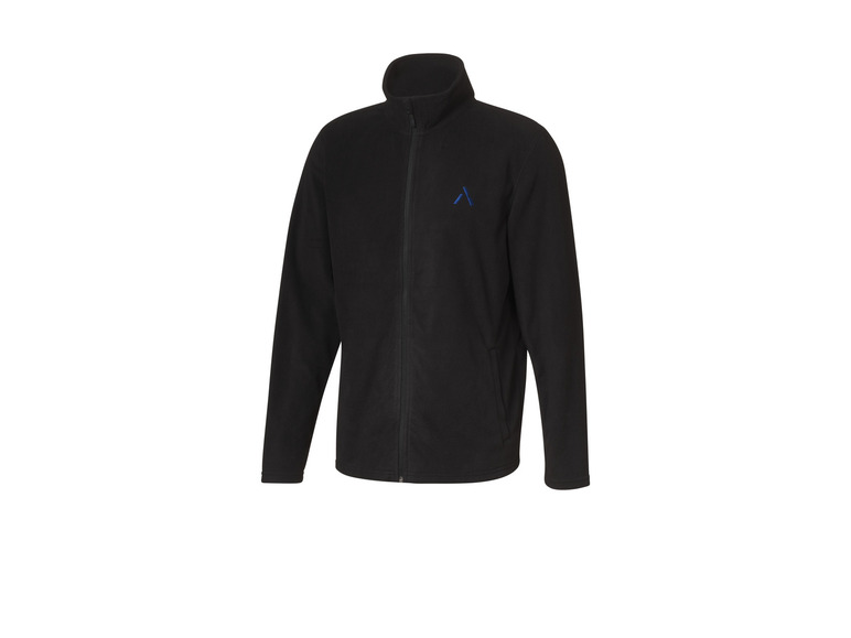 Schwarze Fleecejacke mit Markenlogo.