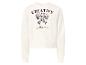 Cremefarbenes Sweatshirt mit „Creative Vibes“-Schriftzug und gepunkteter Schleifengrafik.