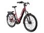 Rotes City-E-Bike mit Gepäckträger und Schutzblechen