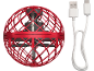 Roter fliegender Spinner-Ball mit einem weißen USB-Ladekabel